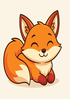 Cute Cartoon Fox Illustration