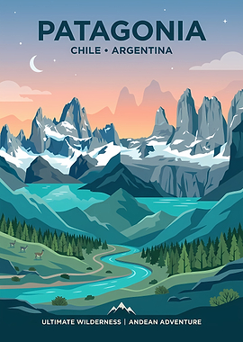 Patagonia Travel Poster Landscape