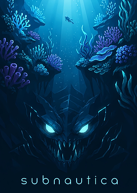 Subnautica Underwater Monster Poster