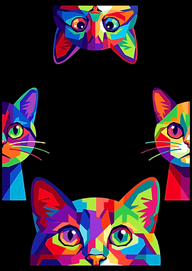Pop Art Cat Faces