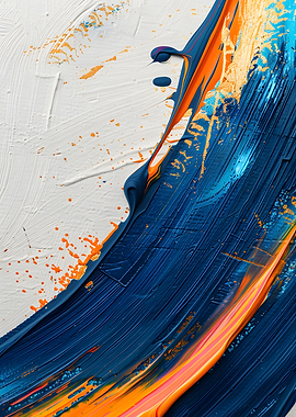 Abstract Blue and Orange Paint Swirl