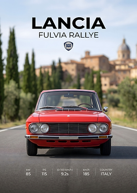 Lancia Fulvia Rallye Poster