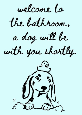 Funny Dog Bathroom Wall Art