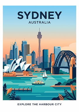 Sydney Australia Travel Poster