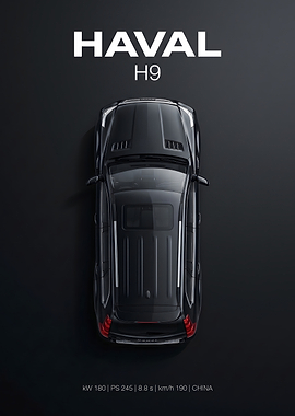 Haval H9 SUV Top View Poster