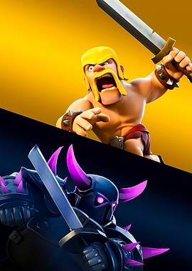 Clash of Clans Barbarian and P.E.K.K.A