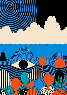 Surreal Abstract Landscape with Eye
