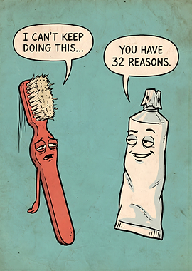 Funny Toothbrush and Toothpaste Comic