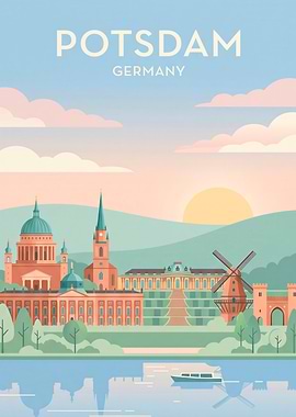 Potsdam Germany Travel Poster