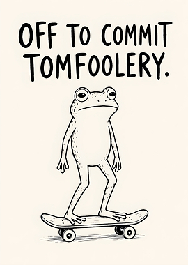 Frog on a Skateboard Illustration