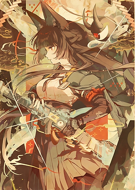 Anime Fox Girl Samurai Warrior
