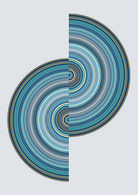 Abstract Blue Concentric Circular Pattern