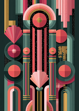 Art Deco Geometric Abstract Pattern