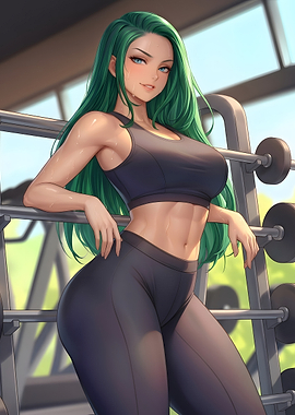 Gym Girl Anime Woman Hot Workout