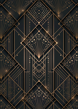 Art Deco Geometric Gold Pattern