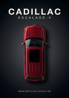 Cadillac Escalade-V Top View Poster