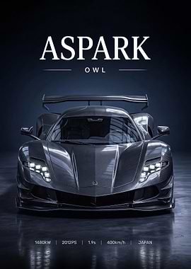 sleek Aspark Owl Electric Hypercar Poster