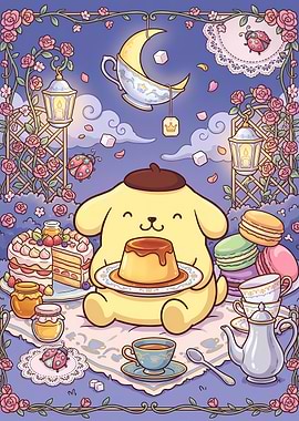 Pompompurin Tea Party Illustration