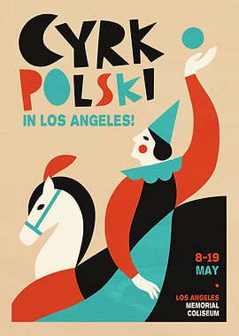 Cyrk Polski Vintage Circus Poster