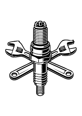 Spark Plug and Wrench Emblem