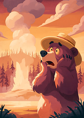 Shocked Bear in Yellowstone National Park