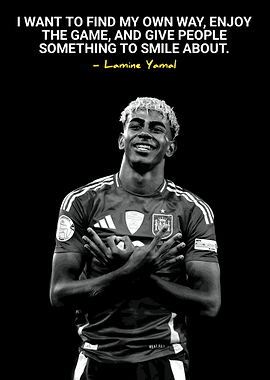 Lamine Yamal Inspirational Football Quote Poster