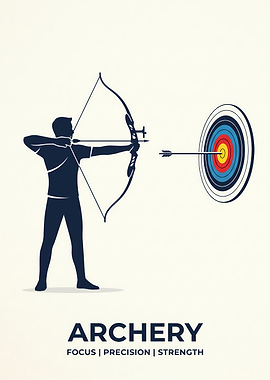 Minimalist Archery Sport Poster