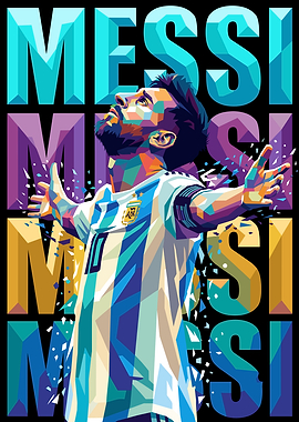 Lionel Messi Pop Art Poster