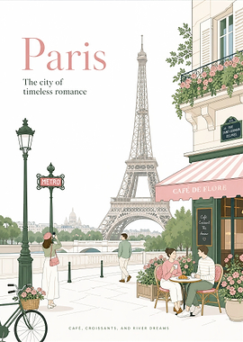 Paris City of Timeless Romance Vintage Travel Scene