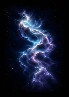 Ethereal Blue Violet Nebula