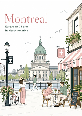 Montreal Vintage Travel Scene