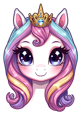 Cute Princess Unicorn Portrait