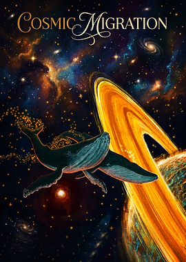 Cosmic Migration Whale Space Art