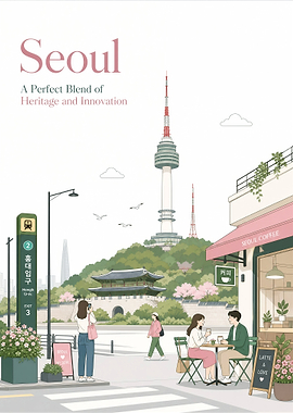 Seoul Vintage Travel Scene