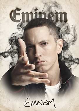 Eminem Portrait with Smoke Effect
