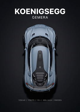 Koenigsegg Gemera Top View Poster