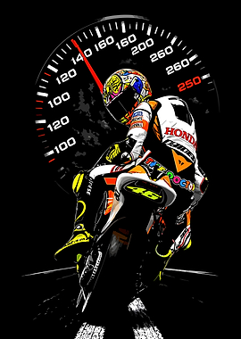 Valentino Rossi Motorcycle Racing Speed Art