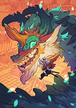 Anime Warrior and Dragon Spirit