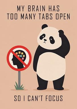 Panda Brain Overload Illustration