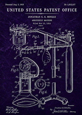 Vintage Anesthetic Machine Patent Print