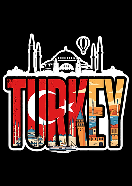 Turkey Travel Souvenir Graphic Design