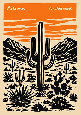 Arizona Sonoran Desert Travel Poster