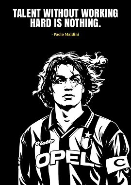 Paolo Maldini Inspirational Soccer Poster