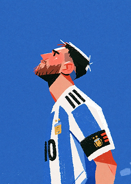 Lionel Messi Argentina Jersey Illustration