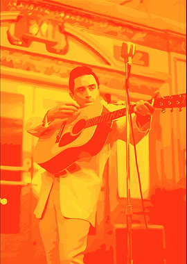 Johnny Cash Playing Acoustic Guitar