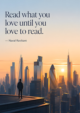 Inspirational Reading Quote Cityscape Poster