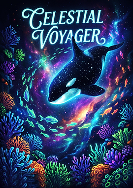 Celestial Voyager Orca Space Art