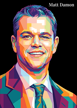 Matt Damon Pop Art Portrait