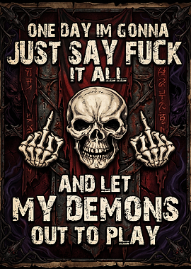 Skull and Demons Quote Poster