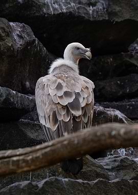 Griffon Vulture Perched on Rocks